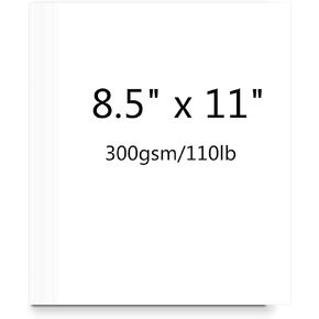 Cover stock Paper, White Cardstock 8.5 x 11, 110 lb/300 gsm Heavy Card Stock for Printer, Card Stock Paper for Invitations, Scrapbooking, Greeting, Crafts, Diy Cards, Decoration, Drawing (White, 25P)
