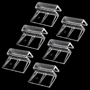 Sliverdew 6 PCS مقاطع غطاء حوض السمك ، 6 مم صافٍ صافٍ لغطاء أسماك الأسماك الغطاء المسمار المسمار الدعم لدعم المشابك لأعلى الزجاج بدون حوض ، غطاء خزان السمك البلاستيكي ، أغطية حوض السمك - للسماكة 8 ملم