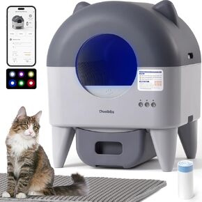 Self Cleaning Litter Box Automatic: Extra Large Self-Cleaning for Multiple Cats - APP-Controlled with Smart Sensors - Odor-Free - Safety Protection - Low Noise with Anti-Track Mat