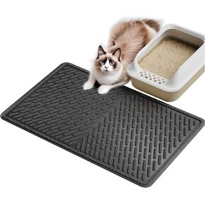 PIEVIEV CAT TRITTER TRATERING حصيرة ، قناة 30 ″ × 23 بوصة على شكل حرف V وتصميم القمامة الشبكية ، مقاومة للماء وسهولة تنظيف حصيرة القمامة القمامة ، التحكم المبعثر للقطط الداخلية ، الرمادي