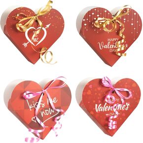 GINLEBO Valentines Day Boxes 24Pack Valentines Heart Shape Treat Candy Small Gift Boxes, Party Favor for Kids School Classrooom