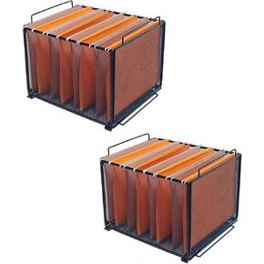 2 Pack Metal Hanging File Continizer و Stackable File Crate - قم بتحسين أنظمة الإيداع الخاصة بك