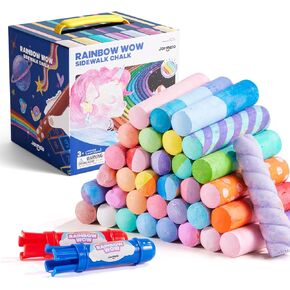 jar melo 38 pcs طباشير للأرصفة للأطفال طباشير على الرصيف الملون مع حامل ، ومجموعة من مواد jumbo القابلة للغسل وغير السامة إلى الخارج وفن السبورة للأطفال والهدية عيد الفصح للأطفال الصغار