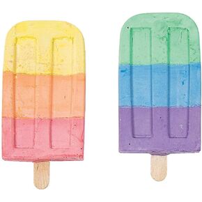 Fun Express 2 "× 4" Ice Pop Pop Treat Multiclor Styloalk Chalk - 12 قطعة - رائعة للصيف والربيع وعيد الفصح والرعاية النهارية وإمدادات الحرف اليدوية
