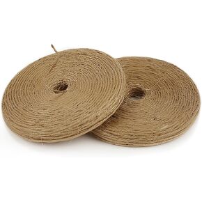 Perkhomy Natural Jute Twine 600 قدم خيوط خيوط طويلة لحرف الهدايا تغليف تعبئة البستنة الكروشيه الحياكة Macrame Decor