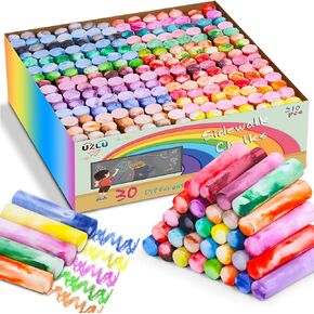 210 PCS Sidewalk Chalk-30 Colore ، رسم طباشير للأطفال ، Jumbo القابلة للغسل العملاقة مربع غير سام غير سام ، الطلاء على الرصيف ، الفن في الهواء الطلق ، السبورة ، الملعب