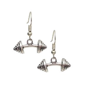 Barbell Dummbell Fitness Procleout Antique Silver Tone Tone Handmade Dangle Strains