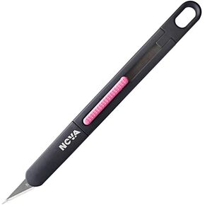 Nova Precision Craft & Hobby Knife ، قاطع أمان متميز للتشذيب ، والأعشاب الضارة فينيل والفن ، وتصميم مسطح مبتكر لاستخدام أفضل ، وتراجع عن الشفرة الراقية #11 ، ونحيفًا وآمنًا (وردي) (وردي)
