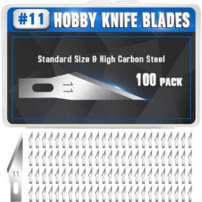 Diyself 100 pcs شفرات سكين excal ، SK5 Carbon Steel #11 exacto blades recled reclaw replads replades مع حالة تخزين للحرف والهواية والسردة والستر.