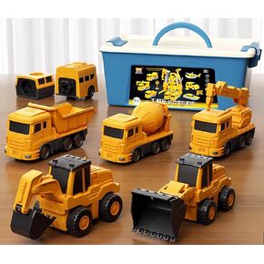 Magnetic Transform Engineering Car Assembled Toys with Storage Box, Magnetic Cars and Trucks for Kids, Magnetic Blocks for Toddlers,Outdoor Activities for Kids Ages 3-5 4-8