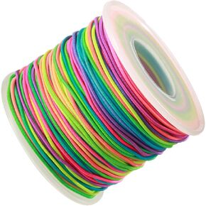 Elastic String for Bracelets, 1mm Sturdy Stretchy String Rainbow Elastic Cord for Jewelry Making, Beading Necklaces and Crafts (164 Feet)