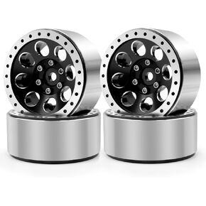1.3" Beadlock Wheel Rims for SCX24 TRX4M Upgrade 1/24 1/18 RC Crawler Car (Titanium)