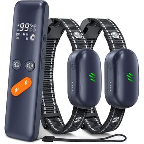 Dog Shock Collar with Remote - Dog Training Collar Waterproof, Rechargeable E Collar for Dogs Training with Vibration, Electric Shock, Beep, Security Lock, Shock Collar for All Breeds, Size