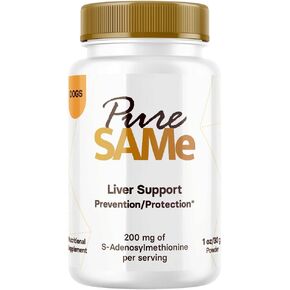 Pure SAM-e 200 mg Liver Support for Dogs - Chicken Flavored Premium Liver Supplements - S-Adenosylmethionine for Dogs to Support Healthy Hepatic Function - Scoop Included 30g (1oz)