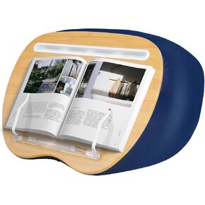 مكتب Lap Desk XL Bean -Debag Stand - حامل كتب للقراءة في السرير ، وسادة القراءة الحرة ، جهاز كمبيوتر محمول Tablet 400g للاستقرار المحسّن - هدية لمحبي الكتب