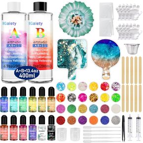 IGaiety Letter Molds Backward Alphabet Mold Starter Kit 206 pcs Silicone Number Molds Epoxy Resin Mold with Accessories for Resin Beginner Jewelry Keychain Craft Making Casting Large Set