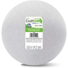 Floracraft Craftfōm 2 قطعة الكرة 3.8 بوصة بيضاء