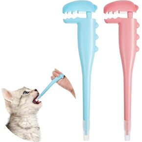 2 Pcs Pet Pill Shooter for Cat Dog Pet Pill Dispenser Gun Oral Tablet Capsule Silicone Syringes with Soft Tip for Cats Dogs Small Animals, Blue and Pink