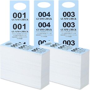 Clabby 2000 Pcs 4 Colors Part Small Coat Check Tickets Colored Paper Coat Room Check Tags Coat Check Tags Multi Color Coat Room Check Tags for Coat