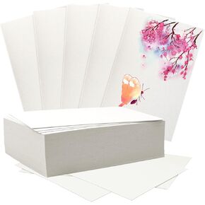 Fyess 120Pcs 100% Rag Cotton White Watercolor Paper 140lb Heavyweight Paper Watercolor Paper Cards Cold Press Paper Bulk Watercolor Drawing Student Artist for Kids,5 x 7 inch