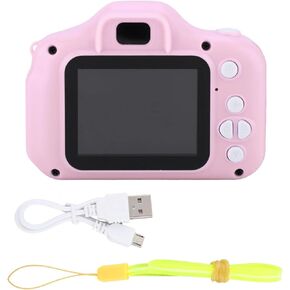 Mini Kids Video Camera, 2.0 inch Color Screen Digital Kids Camera 1080P Rechargeable Children's Camera with Lanyard Toy Gifts for Girls Boys Birthday Party(pink)