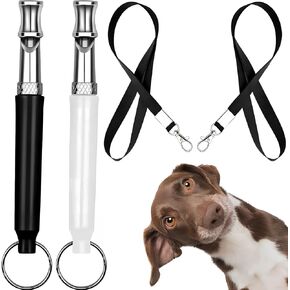 2 Pcs Dog Whistle,Dog Whistle to Stop Barking Neighbors Dog,Adjustable Ultrasonic Silent Dog Training Whistles(Black，White)