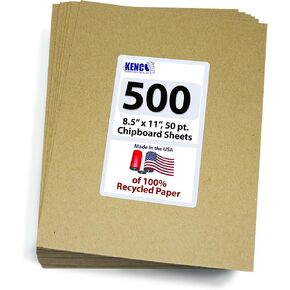 أوراق Chipboard 8.5 "× 11" - 50 ورقة لكل حزمة وزن ثقيل 50 نقطة من الرقائق للحرف اليدوية والمؤيدين - بديل رائع للوحة MDF ، صفائح الورق المقوى - مصنوعة في الولايات المتحدة الأمريكية (1)
