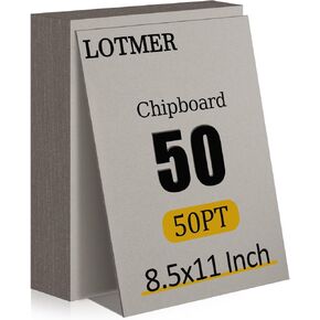 LOTMER 50 PACK CHIPBOARD SHOETS ، 8.5 × 11 بوصة 50PT من ألواح لوح الثقيلة من أجل ربط الكتب ، لوحة Kraft Binders للحرف اليدوية DIY ، أغطية الكتب ، الصناديق