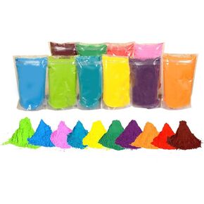 Marathon Color 10 Pack of 70 Gms x 10 Colors - Premium Quality Holi Color Powder for Color Run ، Color War ، Gender Canner ، Photo Shoot ، Holi Color Party