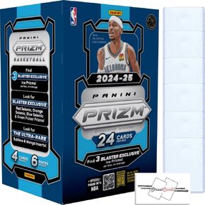 2024-25 Panini Prizm Basketball NBA Blaster Box with 24 Trading Cards + 6 Toploaders + StreetCards Magnet!