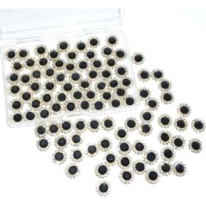 100 Pcs Sew on Rhinestones Flatback Crystal Rhinestones Gems Flower Embellishment Sewing Buttons Accessories for Jewelry Making Crafts Clothes Dress Hat Shoes Wedding DIY Projects