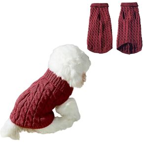 Dog Knit Sweater,Soft Pet Pullover Turtleneck Sweaters Cat Winter Fleece Dog Apparel & Accessories Warm Knitted Clothes for Kitten and Puppy Chihuahua Boy or Girl Holiday Parties Outfit in Kuwait