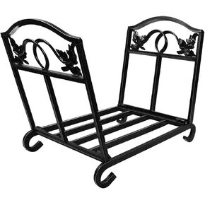 Amagabeli Firewood Rack Indoor Carrier Metal Fireplace Log Holder Basket Outdoor Wrought Iron Wood Stove Rack Storage Metal Large Accessories Black