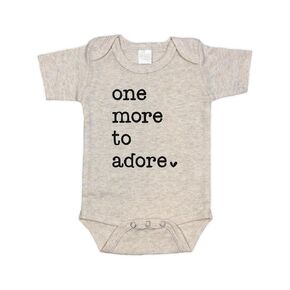 One More to Adore Infant Bodysuit, White and Natural, Pregnancy Announcement (White)