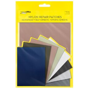 Zefffka Nylon Self-Defive Patches 8 Pack مقاوم للماء متين 5 × 7 بوصة بقع النسيج للسترات على الظهر حقيبة ظهر للنوم الملابس 8 ألوان متنوعة لا يمكن إصلاحه سهلاً الإصلاح