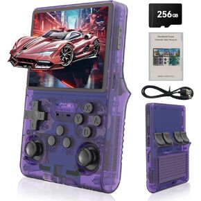 R40S Pro Game Game Console ، 30000 HD Games Mini Retro Gaming Console ، شاشة IPS 3.5 بوصة ، تم إنشاؤها في 45 محاكاة ، بطاقة SD 256GB ، بطارية 3800 مللي أمبير في الساعة