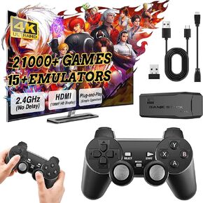2025 Upgrade Retro Game Console Stick, Wireless Retro Gaming Console, 21700+ Nostalgia Retro Video Games, Plug & Play TV Game Stick 4K HDMI, Gifts Birthday for Adults and Family (TOP+)
