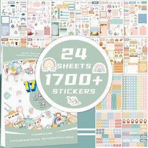 Planner Stickers - Monthly Planner Stickers and Accessories 25 Pages 1500+ Stunning Functional and Colorful Stickers,Calendar Stickers Includes Festival Theme Journal Stickers (Browm)