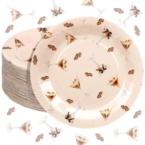 Zhehao 50 Pcs Martini Party Paper Plates a Tini Bit Older Birthday Supplies 9 Inch Disposable Paper Plates Tini Bit Older Bachelorette Party Decoration for Wedding Birthday(Green,Martini)