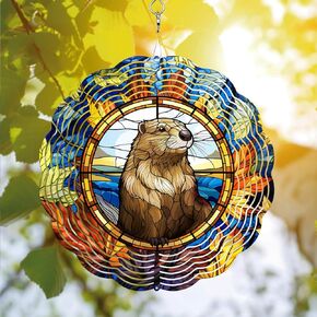 64memory Duck Wind Spinner, Duck Wind Spinner Hanging for Yard and Garden, Unique Gift Wind Spinner, 3D Hanging Wind Spinner Outdoor, Cute Duck Wind Spinner WD