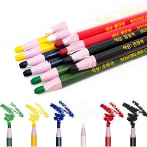 Coelo Peel-Off China Markers مزيج اللون 12 حزمة (دزينة) علامة الشحوم قلم رصاص متنوعة متنوعة علامات شمع اللون الرسم تلوين ورقة خشبية الصخور أكواب زجاجية البلاستيك القماش الزجاج