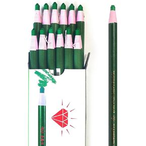 LENITH Korean Glass Markers Grease Pencils Peel-Off Type Grease Pencils China and Porcelin Marker/Wax pencil for Vinyl, Metal, Skin, Paper, window glass, Checking Markers (12 Pencils) Color:Green