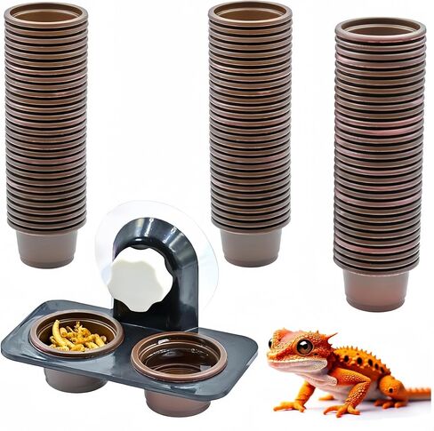 100pcs 1oz Crested Gecko Food and Water Feeding Cups, Reptile Feeder Bowls, for Lizard and Other Small Pet Ledge Accessories Supplies in Saudi Arabia