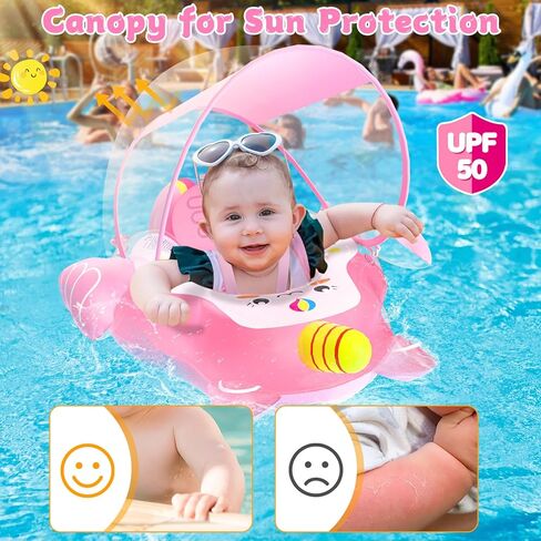 EagleStone Pool Float with Canopy, Swimming Pool Float, Baby Pool Float 3-36 Months, Fun Gifts Pool Toys for Pool Game, Baby Float with Canopy in Saudi Arabia