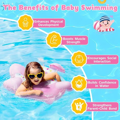 EagleStone Pool Float with Canopy, Swimming Pool Float, Baby Pool Float 3-36 Months, Fun Gifts Pool Toys for Pool Game, Baby Float with Canopy in Saudi Arabia
