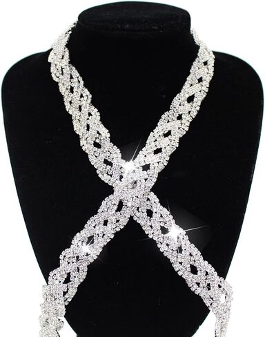 PEARLY JUN 1 Yard Rhinestone Trim Chain Silver Rhinestone Stringing DIY Jewelry Wedding Party Bracelets Craft Bridal Bouquets Embellishment Accessories in Saudi Arabia