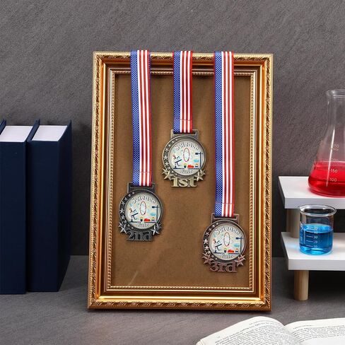 تونديامو 3 PCS Science Fair Project Medals 2.75 "Gold Silver Bronze Science 1st 2rd Place Place مع شريط الرقبة للتعليم المدرسي العلمي جائزة الأكاديمية جائزة هدية in Kuwait