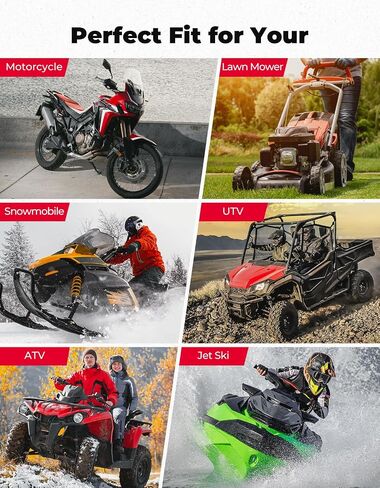 KEMIMOTO Lithium Motorcycle Battery YTX14-BS/YTX9-BS, LiFePO4 Lithium Battery 12v 6Ah, Full-Charged Powersports Battery, with 5 Universal-Fit EVA Spacers, Compatible with Motorcycle Lawn Mower ATV UTV in Saudi Arabia