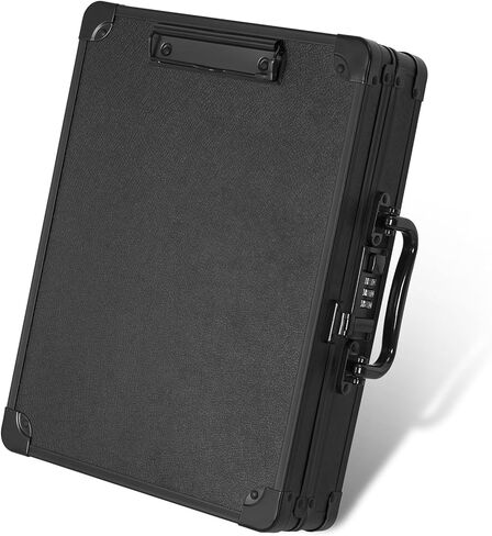 Aluminum Briefcase, Key Lock Clipboard Storage Box, Lockable Storage Case with foot pad and corner protectors, 13x 10x 2.8 inch in Saudi Arabia