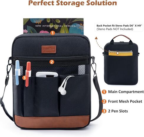 Book Sleeve with Zipper, Book Covers for Book Lovers, Multi-pocket Book Protector Cover with Shoulder Strap,Book Bag for Ipaad, kidle - Back To School Book Accessories in Kuwait